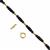 Gold Bamboo! Sterling Silver Bamboo Clasp & Type A Black Jadeite with Bamboo Beads 38cm Strand 