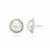 925 Sterling Silver South Sea Mabe Cultured Pearl With White Zircon Earrings, Approx 19x19mm