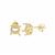 Gold Plated 925 Sterling Silver Solitaire Earring Mounts (To fit 7mm gemstone) - 1 Pair