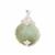 20ct Type A Oil Green Jadeite Carving Pendant, Approx 30mm, with 925 Sterling Silver Mount