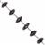 55cts Black Spinel German Cut Wheel Approx 8x3 to 12x5.5mm, 16cm Strand with Spacers