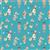 Poppie Cotton Hopscotch & Freckles Hens Blue Fabric 0.5m