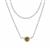 925 Sterling Silver 2 Row Cable chain Necklace with Citrine charm 16