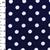 White Polka Dots on Navy Cotton Poplin Fabric 0.5m