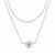 925 Sterling Silver 2 Row Cable chain Necklace with Aquamarine charm 16