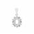 925 Sterling Silver Pendant Mount With 0.83cts White Topaz (To Fit 8x6mm Oval Cabochon) 