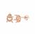 Rose Gold Plated 925 Sterling Silver Solitaire Earring Mounts (To fit 7mm gemstone) - 1 Pair