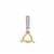 Gold Plated 925 Sterling Silver Triangle Pendant Mount (To fit 6mm gemstones) Inc. 0.09cts White Zircon Brilliant Cut Round 1 to 2mm - 1Pcs
