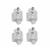 925 Sterling Silver Square Design Box Clasp Approx 8mm, 4pcs