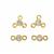 Gold Plated 925 Sterling Silver Connectors with White Topaz, Approx 7mm & 8mm, 4pcs