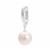 White Freshwater Cultured Drop Pearl Pendant Approx 11-14mm With 925 Sterling Silver Peg Bail