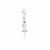 925 Sterling Silver Peg with Champagne Diamond - 16mm Drop