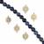 Dusk Till Dawn - Sunset Dumortierite Quartz Smooth 10mm Round Strand & Gold Plated 925 Sterling Silver Filigree Connector (5pcs)