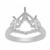 Rudi Wobito Alpine Cut 925 Sterling Silver Ring Mount With White Zircon Marquise Side Detail (To Fit 12mm Alpine Cut Stone)