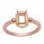 Rose Gold Plated 925 Sterling Silver Hexagon Ring Mounts (To fit 6x4mm Octagon)