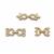 Gold Plated Base Metal CZ Clasp, Gold, 3pcs 