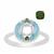  Blue Enamel Doughnut Ring Mount (To Fit 6mm Cushion) With 1.35cts Chrome Diopside