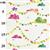 Clouds And Bunting Raspberry Fabric 0.5m