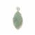 20ct Type A  Oil Green Jadeite Carving Pendant, Approx 20x40mm, with 925 Sterling Silver Mount