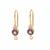 February Birthstone: Gold 925 Sterling Silver Earrings with Amethyst and White Zircon & Loop, Approx 4mm Amethyst, 1.5mm White Zircon, 1 Pair 