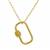 Gold Plated 925 Sterling Silver Carabiner Clasp with 0.06cts White Freshwater Cultured Pearl Closure, Approx 25x16mm with 18