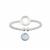 925 Sterling Silver Birthstone Adjustable Rings Mount With Aquamarine, Approx 5mm