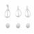 925 Sterling Silver White Topaz Cage Pearl Pendant & 2 x Charms