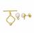 Gold Plated 925 Sterling Silver Freshwater Pearl Findings Pack with Twisted Square Toggle Clasp & Stud Earrings with End Loop (Pack of 1)