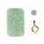 Type A Apple Green Jadeite Carving with Gold Plated 925 Clover Shaped Pinch Bail