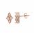 Rose Gold Plated 925 Sterling Silver 4 Stone Oval Earrings Mount (To fit 4x3mm gemstone)- 1pair