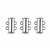 Silver Coloured Base Metal 2-Strand Tube Clasp Approx 15x10mm (3pk)