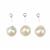 White Freshwater Cultured Baroque Pearl Approx 13-14mm, 3pcs With 925 Sterling Silver Peg Bail, 3pcs