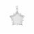 925 Sterling Silver Star Shaker Pendant Approx 22mm With White Topaz