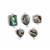 925 Sterling Silver Mixed Shaped Paua Connectors, Approx 10mm, 5pcs 
