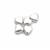 Silver Plated Base Metal Heart Slider Beads, Approx 10mm, 5pcs