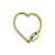 Gold Plated 925 Sterling Silver Small Rope Heart Clasp Inc White Topaz Approx 20x19mm, 1pc