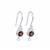 January Birthstone Collection: 925 Sterling Silver Earrings with Garnet and White Zircon with Loop, 1 pair , Approx 5mm Garnet,2mm White Zircon
