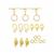 Gold 925 Sterling Silver Clasp Bundle in Plastic Box, 12pcs