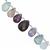 66cts Multi-Colour Fluorite Top Side Drill Graduated Faceted Pear Approx 9x5.5 to 16x11mm,15cm Strand with Spacers