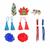 Zen Seedbead Charms Kit; 3 x charms, 2 x rope bracelets, 4 x tassels, 6mm red bicones (100pcs), 6mm blue bicones (100pcs)