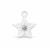 925 Sterling Silver Gem Set Star Shape Charm with Tanzanite Approx 10mm