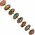 75cts Unakite Plain Rondelle Approx 9x5 to 12.5x6mm, 7cm Strand with Spacers