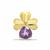 Gold Plated 925 Sterling Silver Clover Pendant with Amethyst, Approx 14mm
