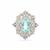 925 Sterling Silver Oval Paraiba Tourmaline & White Topaz Pendant, Connector, Approx 13x11mm