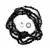 Monochrome; Clear and Black  CZ Donuts, Silver Plated Approx 20mm, 440cts Black Agate