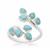 925 Sterling Silver Adjustable Leaf Ring with Sleeping Beauty Turquoise Cabochons, Approx 21x16mm