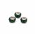 Silver Plated Base Metal Rondelles with Green Stones 8x13mm (3pcs)