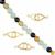 Multicolor Jadeite Plain rounds Approx 7mm, 10cm Strand & Gold Plated 925 Sterling Silver Brushed Effect J-Clasp (3pcs) 