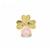 Gold Plated 925 Sterling Silver Clover Pendant with Rose Quartz, Approx 15mm, 1pc