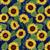 Lewis & Irene Sunflowers Collection Sunflowers And Bees Navy Fabric 0.5m
